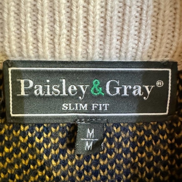 Paisley & Gray Aspen Mock Neck Wool Blend Men’s Sweater Size Medium - Picture 7 of 8